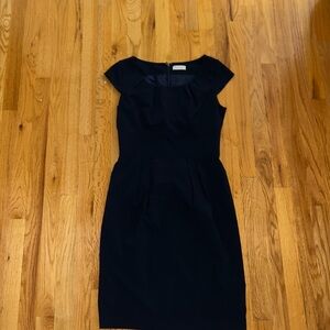Calvin Klein Elegant Black Cap Sleeve Dress